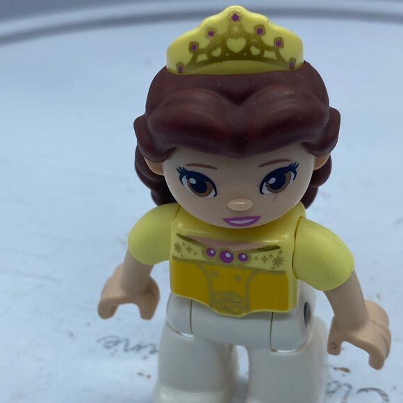 Lego Duplo Princess Belle Mini-Figure Yellow Crown Disney 3” Replacement - Picture 3 of 5